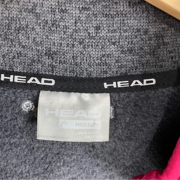 Head Women's Sporty Fleece Lined Full Zip Up Tennis Jacket Pink Trim Size Medium - Picture 3 of 5